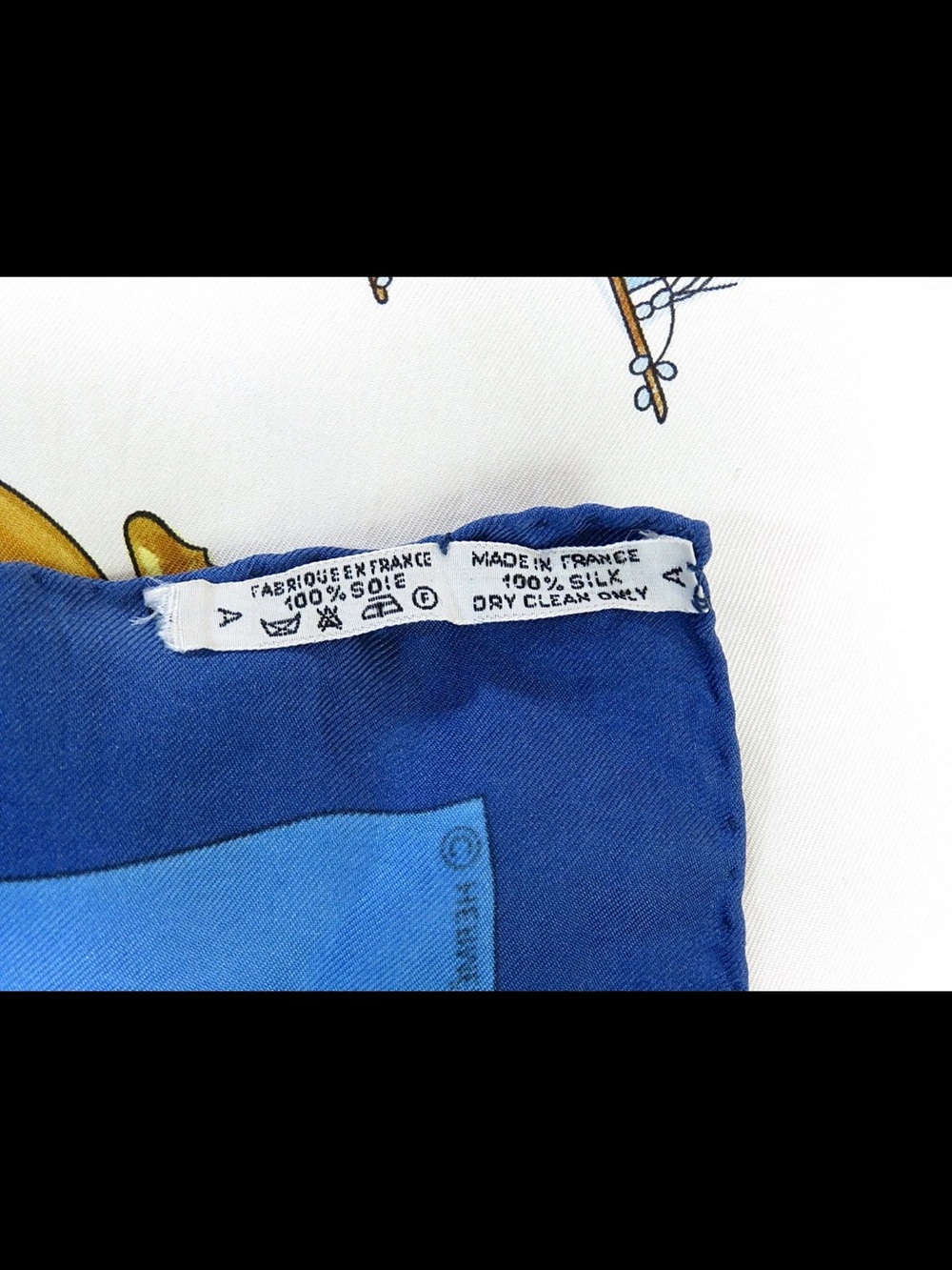 Hermes Blue White Gold Nautical Silk Scarf - Picture 11 of 12